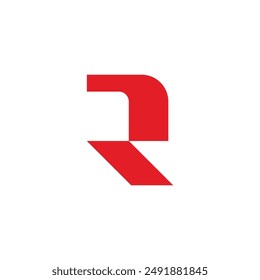 letter r very simple design geometric symbol logo vector 