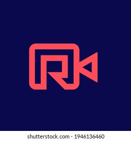letter R video camera logo. editable and easy to custom.