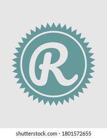 Letter R with vintage model vector design