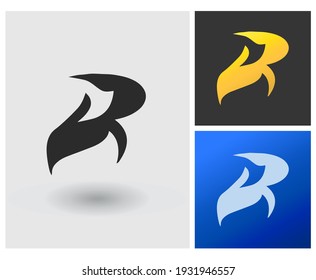 Buchstabe R oder VR Logo für die Idee einer mobilen App, alphabetische Tätowierungsvorlage