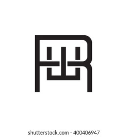 letter R and W monogram square shape logo black