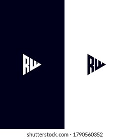 Letter R and W triangle concept logo vector