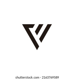 Letter r and W triangle geometric symbol simple logo vector