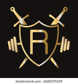 Letter R Warrior Logo Design Concept For Security, Safety and Defense Symbol