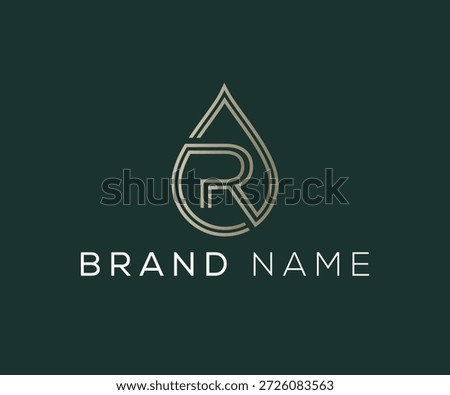 Letter R water drop logo