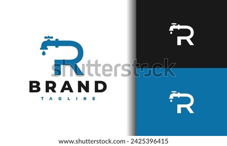 letter R water faucet logo Stock foto © 