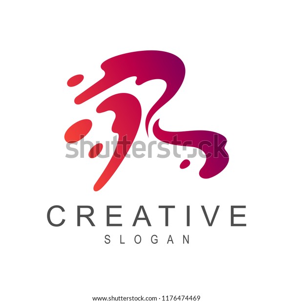 Letter R Water Splash Vector Logo Stock Vector (Royalty Free ...