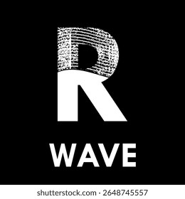 Letter r with wave design logo template illustration