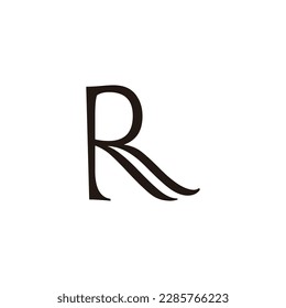 Letter R wave geometric symbol simple logo vector