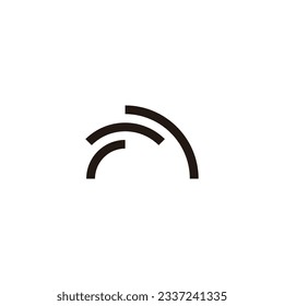 Letter r wave geometric symbol simple logo vector