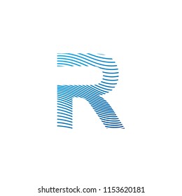 letter R wave logo vector