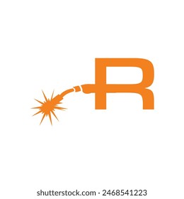 Letter R Welding logo icon vector template.eps