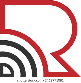 Letter R with Wifi Logo deisgn