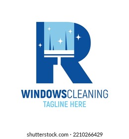 Letter R Window Cleaning Logo Design Template Inspiration, Vektorgrafik.