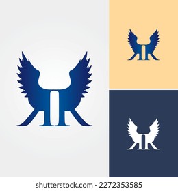 Letter R Wing Logo Design Vector