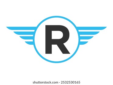 Letter R Wing Logotype. Speed Symbol Vector