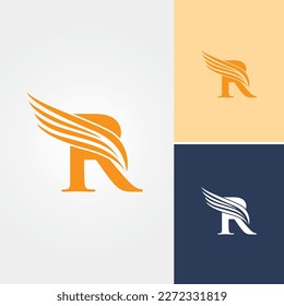 Letter R Wings Design Logo Vector