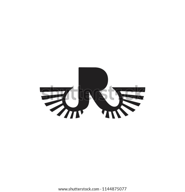 letter r wings design logo\
vector