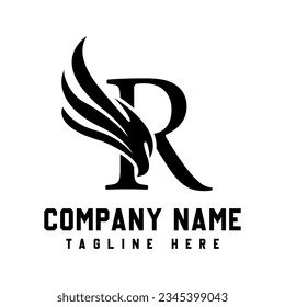 Letter R Wings Logo Design Vector.