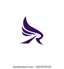 Letter R Wings Logo Vector Illustration