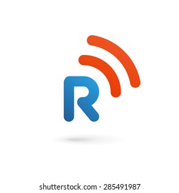 Letter R wireless logo icon design template elements 