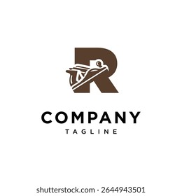 Letter R Wood Planer Logo Icon Vector