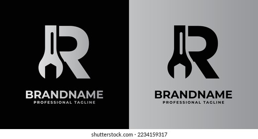 letter R wrench logo, suitable for any business related to wrench with R initials.