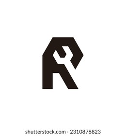 letter r wrench service logo vector 