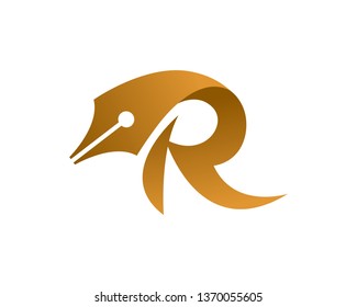 Letter R Write Logo Template, Icon, Symbol - Vector