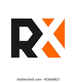 letter R and X logo vector.
