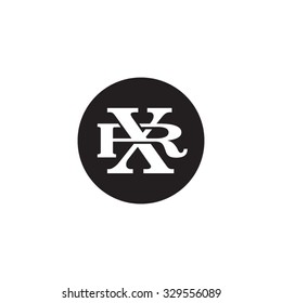 letter R and X monogram circle logo