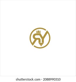 letter r y logo vector pencil template