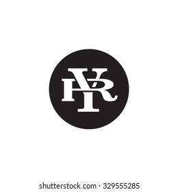 letter R and Y monogram circle logo