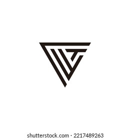 Letter r, y and T triangle geometric symbol simple logo vector