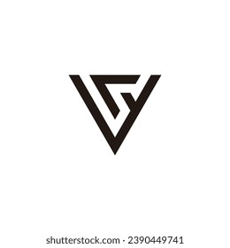 Buchstabe r y dreieckiges geometrisches Symbol, einfaches Logo, Vektorgrafik