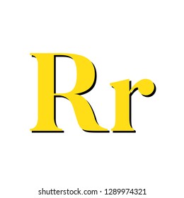 letter R yellow