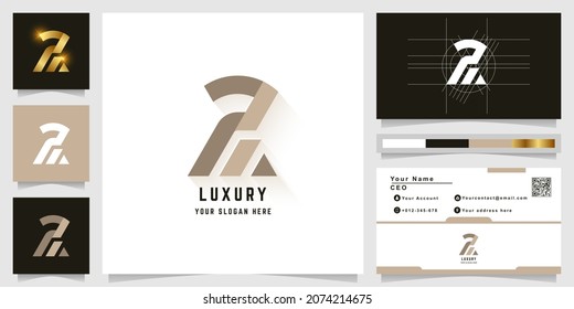 Letter R or Z monogram logo with business card design