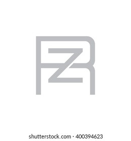 letter R and Z monogram square shape logo gray