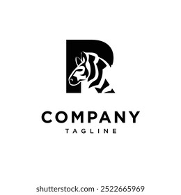 Letra R Zebras ícone do logotipo vetor