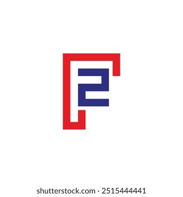 letter r2 colorful simple lines linked logo vector 