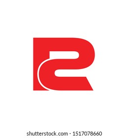 letter r2 simple logo vector