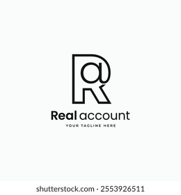 Letter RA or AR monoline minimal logo vector icon illustration template