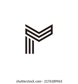 Letter ra ar r a lines geometric symbol simple logo vector