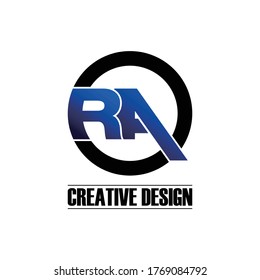 Letter RA circle logo icon design vector. monogram logo vector illustration