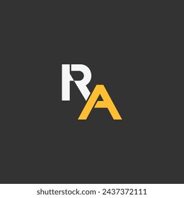 Letter RA geometric logo. Minimal shape clean RA monogram icon