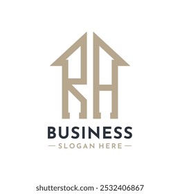 Letter RA House Logo für Real Estate Business Branding RA Property Management. Moderne Initialen AA-Logo-Design