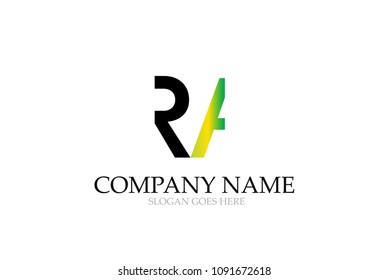Letter RA Initial Logo Design Vector.