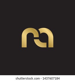 Letter ra linked lowercase logo design template elements. Gold letter Isolated on black  background. Suitable for business, consulting group company.