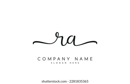 letter RA logo design handwriting signature style vector template.