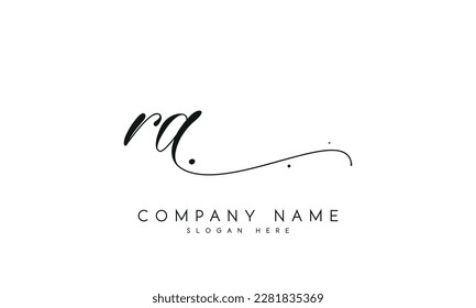 letter RA logo design handwriting signature style vector template.